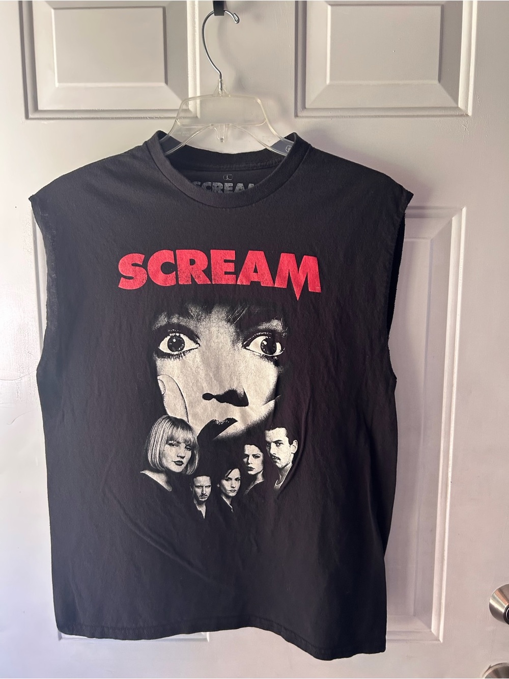 Scream Graphic Black Muscle Tank Top